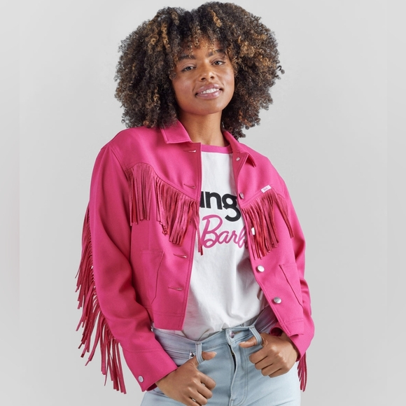Wrangler Jackets & Blazers - Wrangler Pink Fringe Jacket Size Large